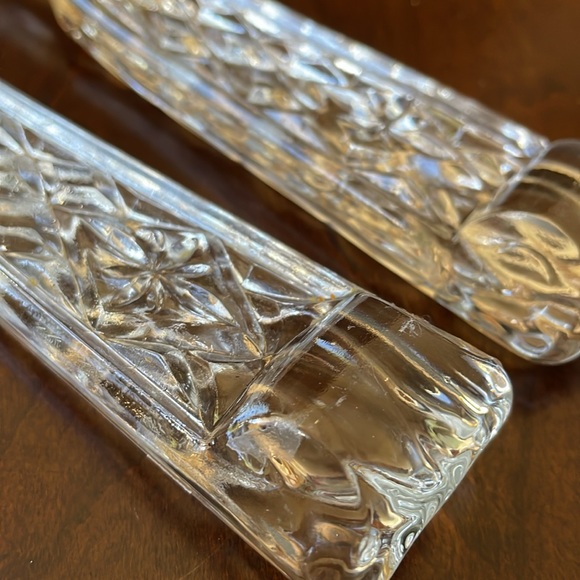 VTG 1960’s Anchor Hocking WEXFORD Pattern Glass Fork and Spoon Salad Serving Set - Picture 7 of 8
